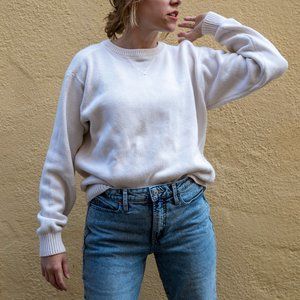 100% Cotton Oversized Cream Sweater
